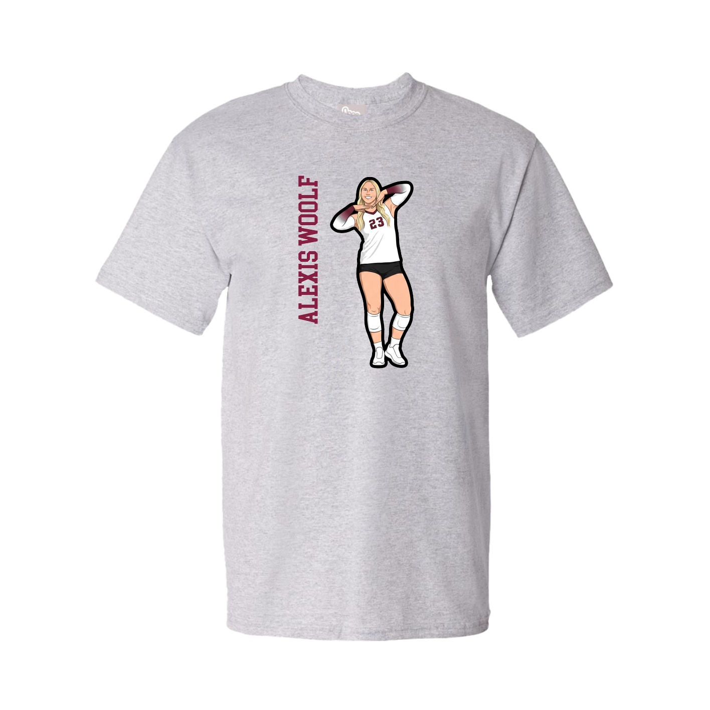 Youth Tee — Name Vertical in Grey