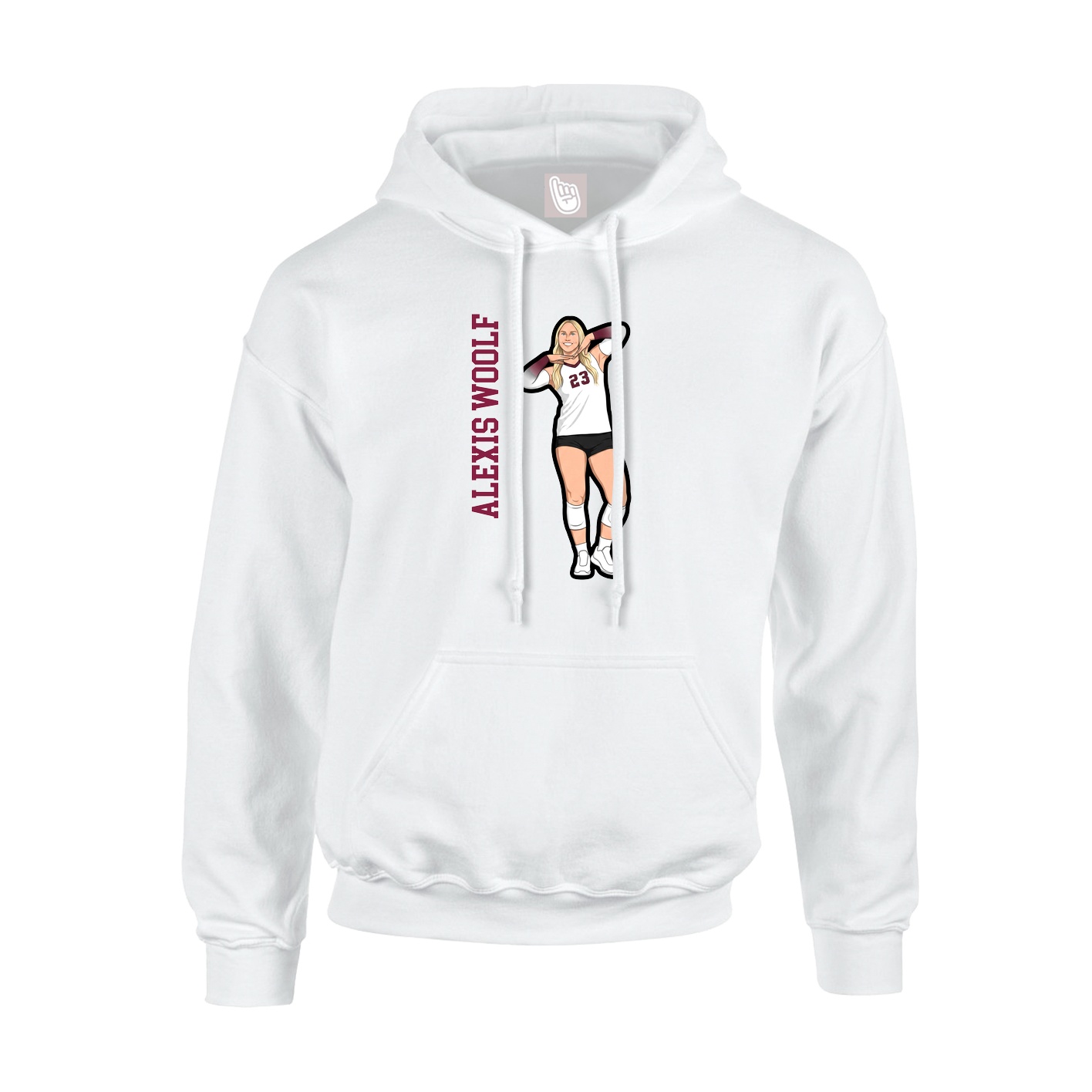 Hoodie — Name Vertical in White