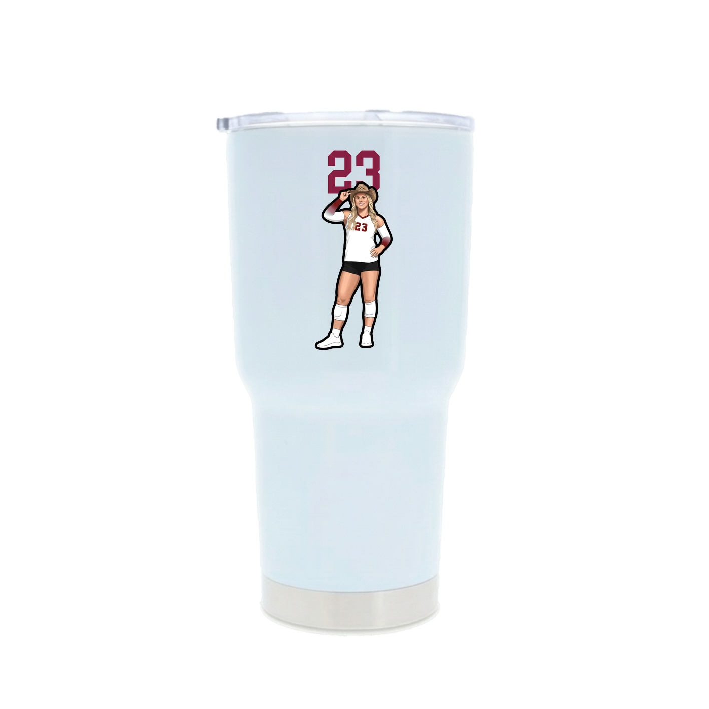 30oz Stainless Steel Tumbler — Number Top in White