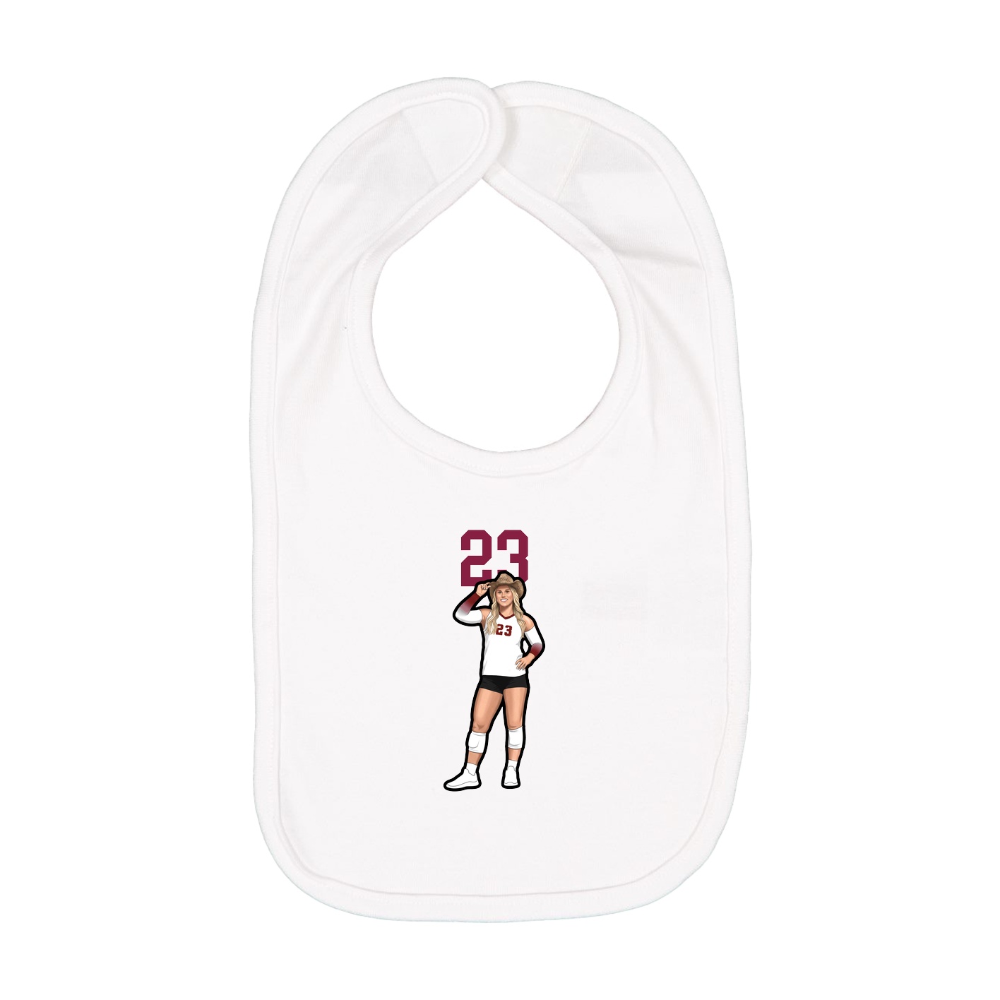 Infant Bib — Number Top in White