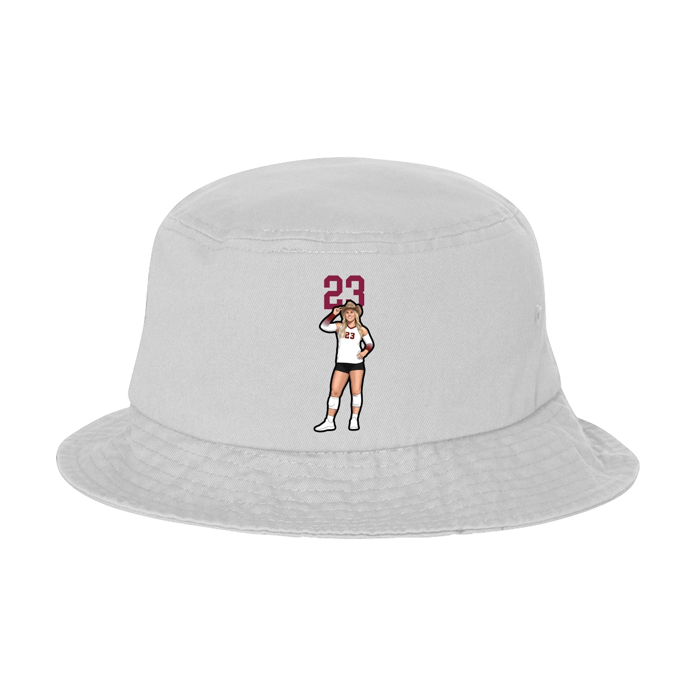 Bucket Cap — Number Top in White