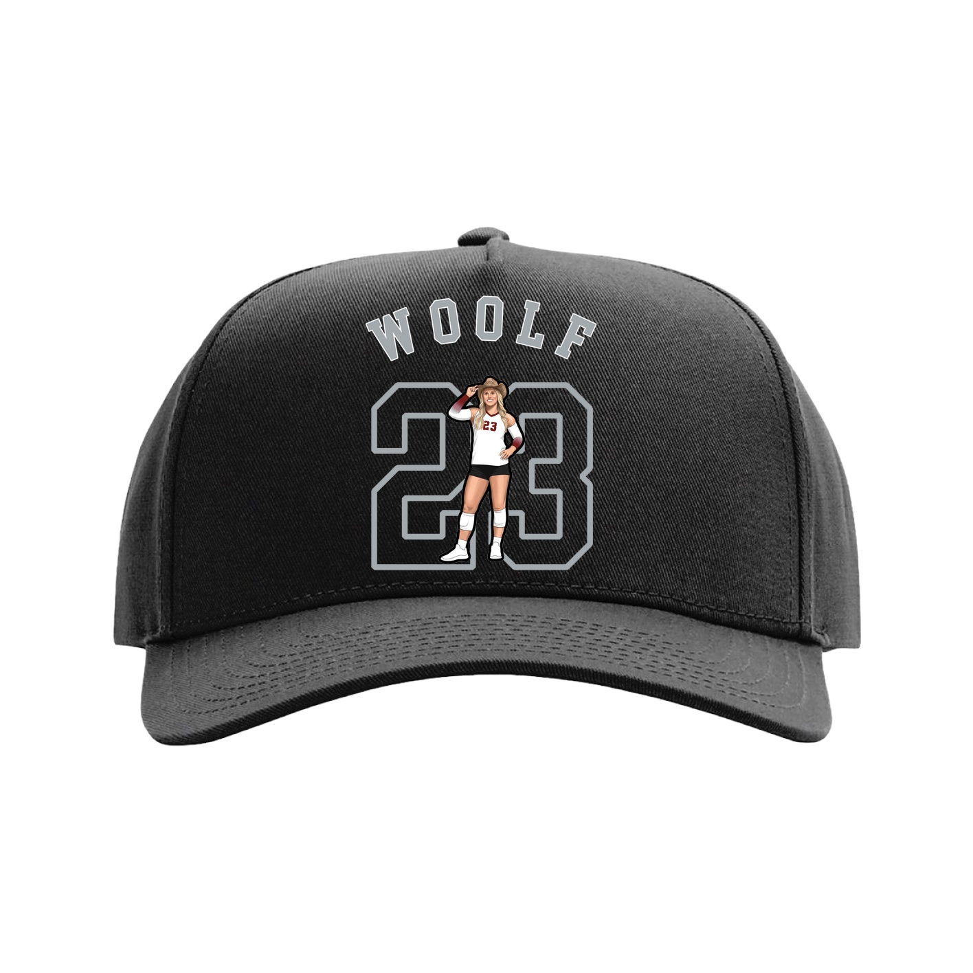 Full Fabric Five-Panel Champ Cap — Shirsey Arch in Black