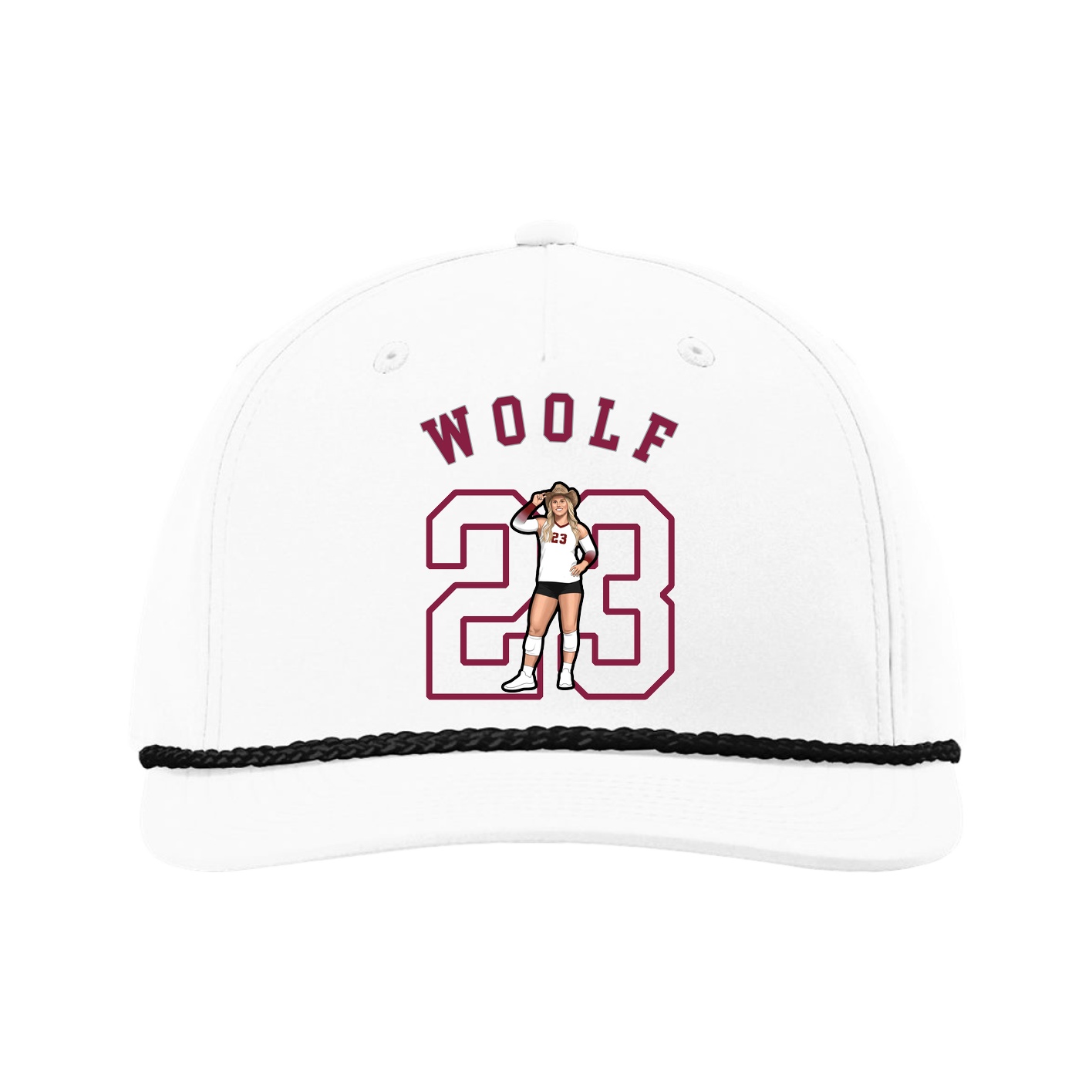 Five-Panel Classic Rope Cap — Shirsey Arch in White
