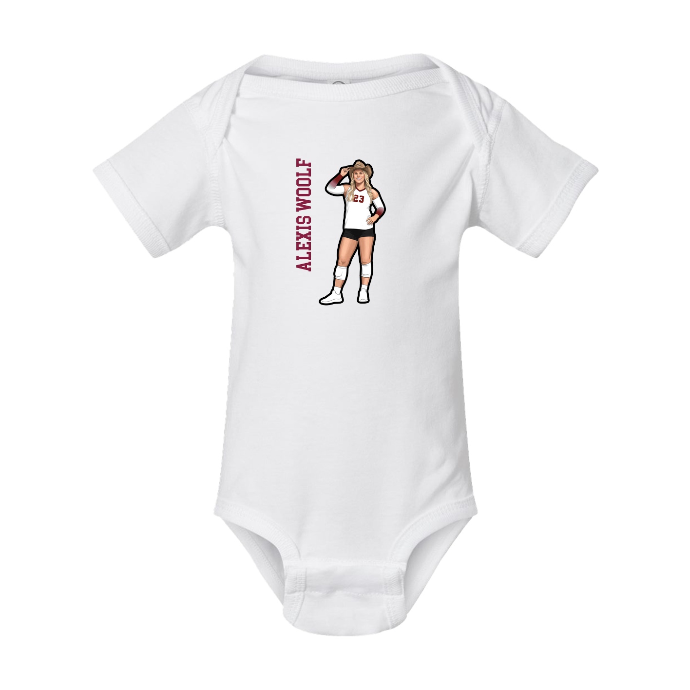 Baby Onesie — Name Vertical in White