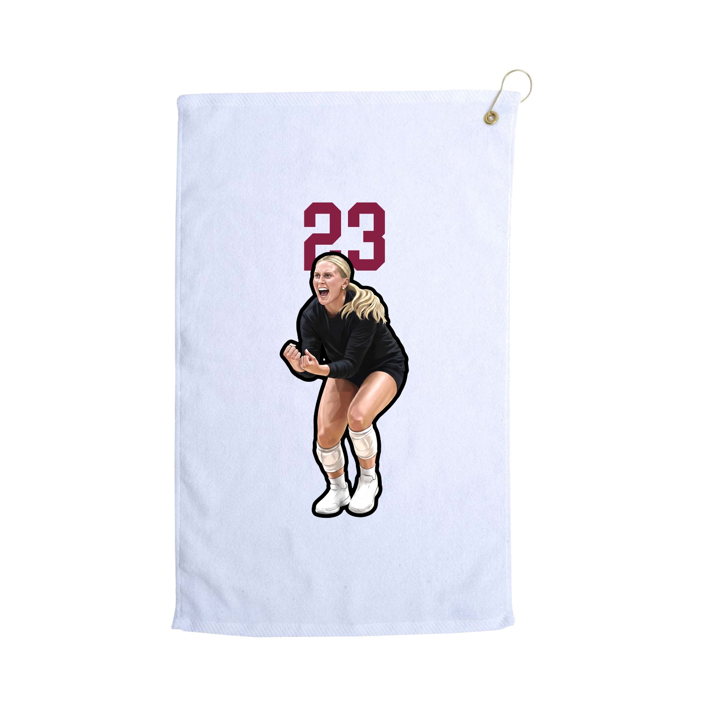 Golf Towel — Number Top in White