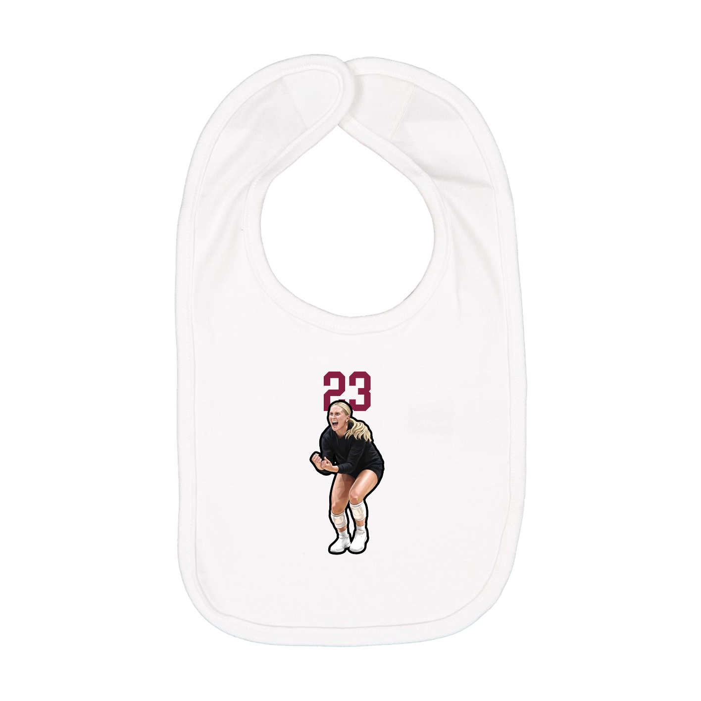Infant Bib — Number Top in White