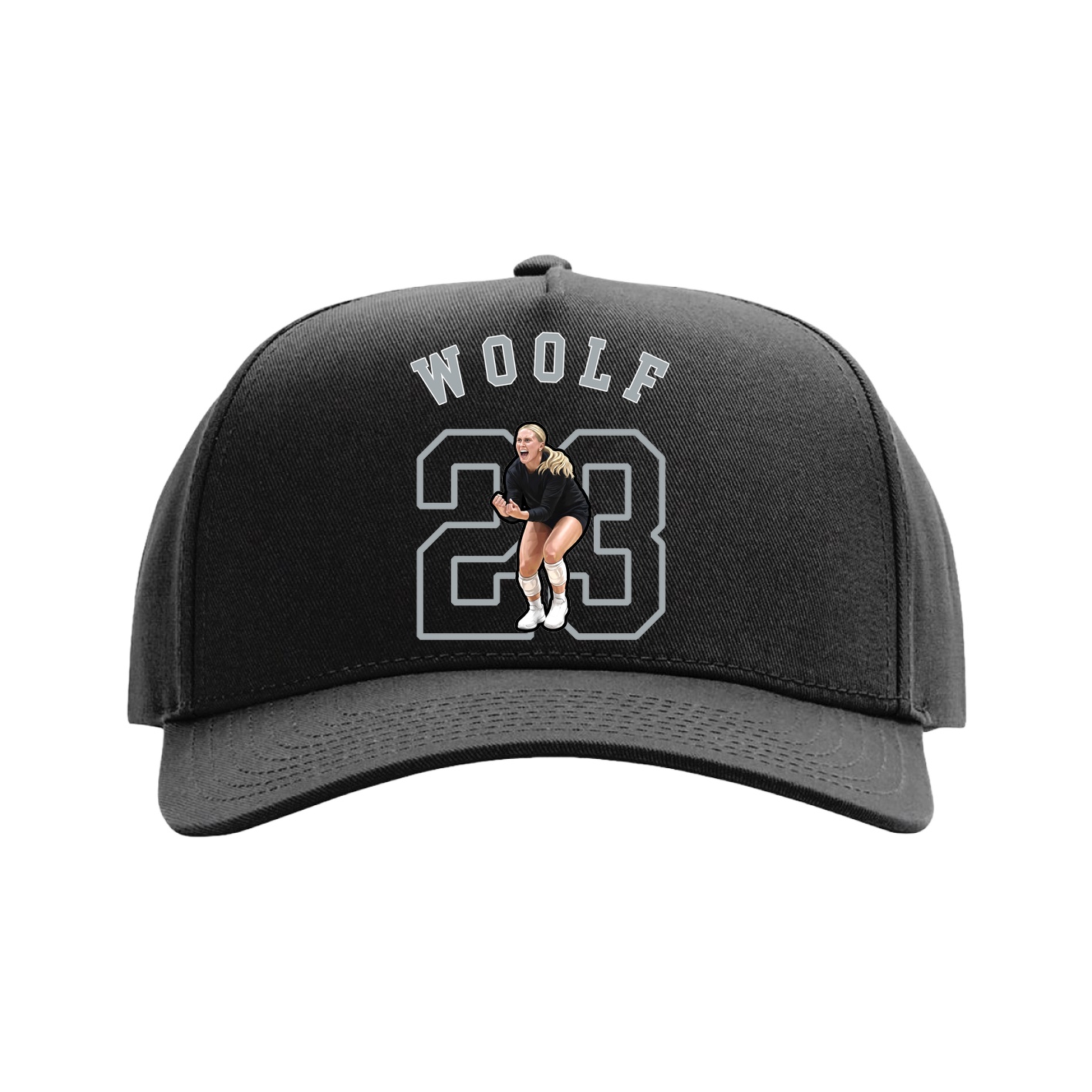 Full Fabric Five-Panel Champ Cap — Shirsey Arch in Black