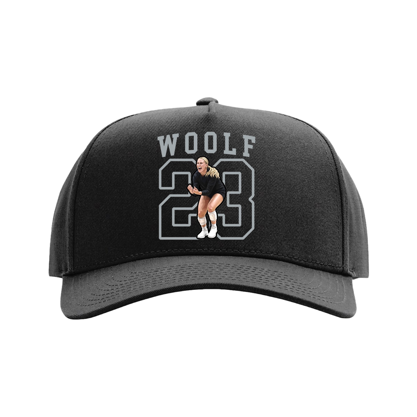 Full Fabric Five-Panel Champ Cap — Shirsey in Black