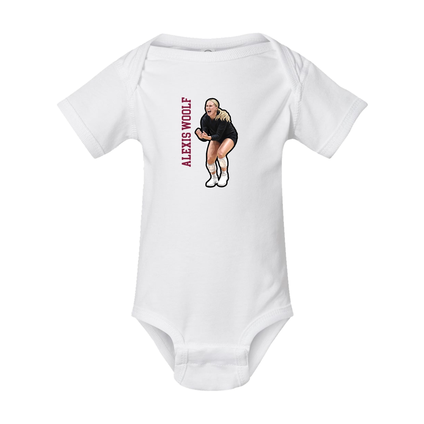 Baby Onesie — Name Vertical in White
