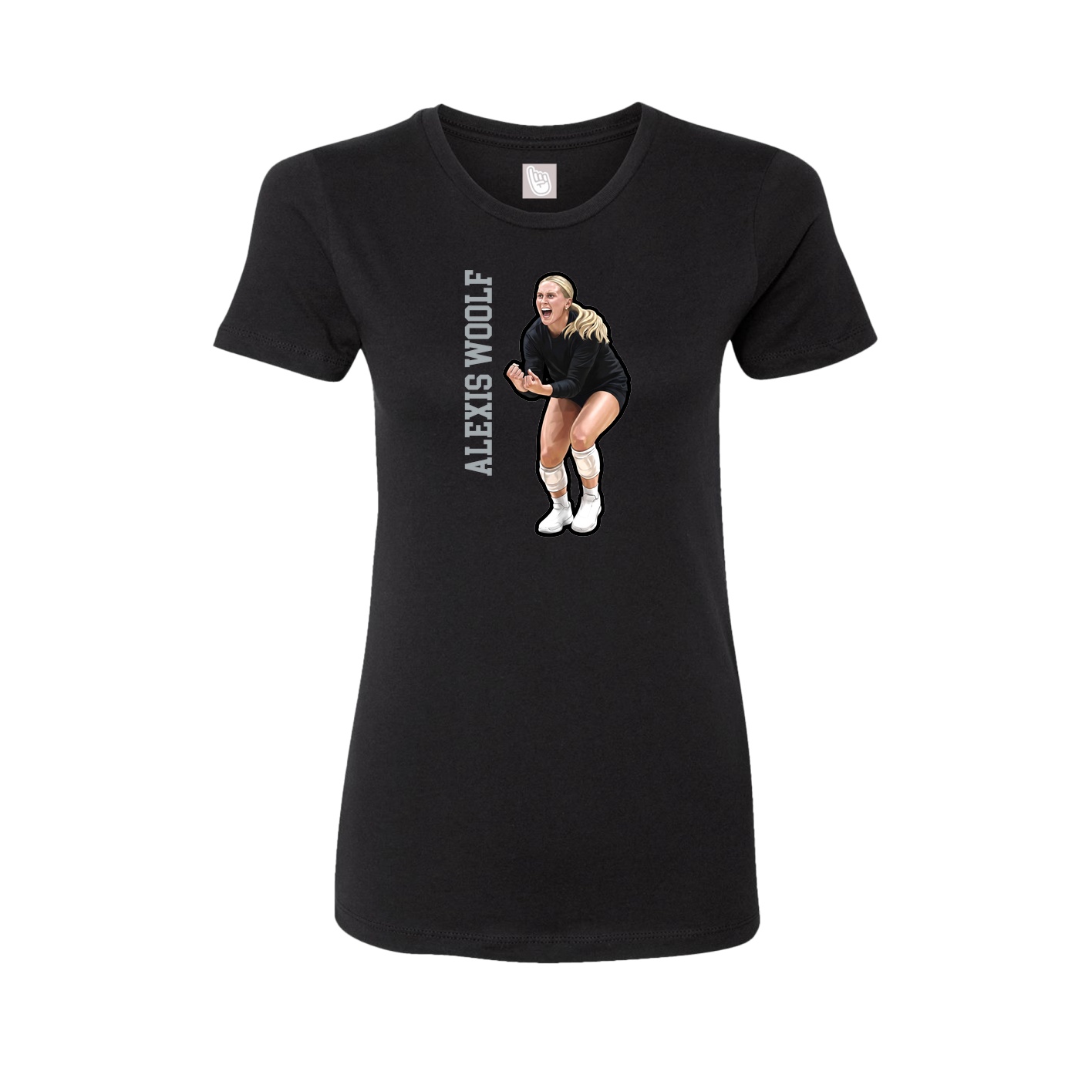 Womens Tee — Name Vertical in Black