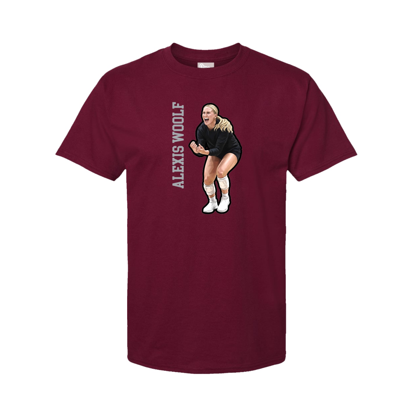 Youth Tee — Name Vertical in Cardinal