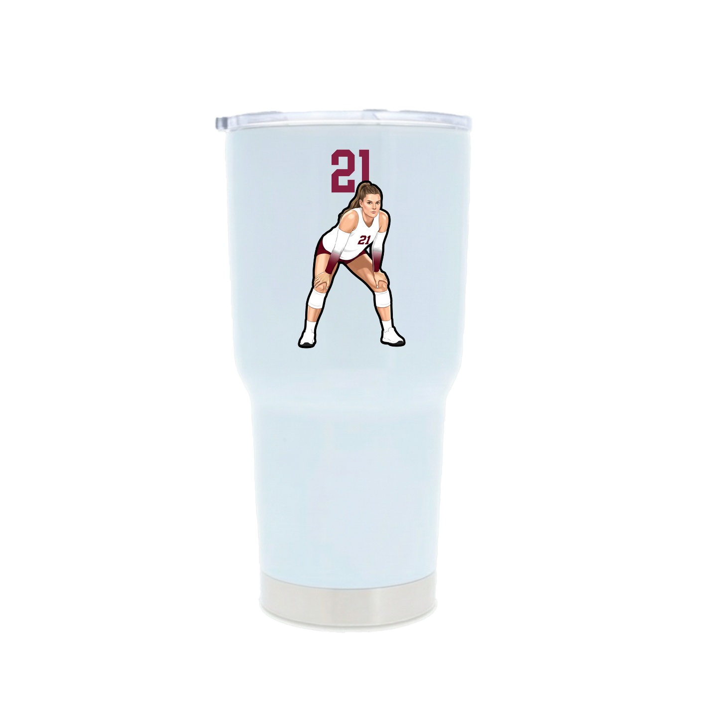 30oz Stainless Steel Tumbler — Number Top in White