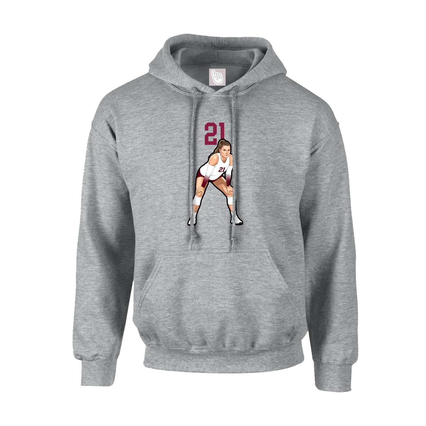 Hoodie — Number Top in Grey
