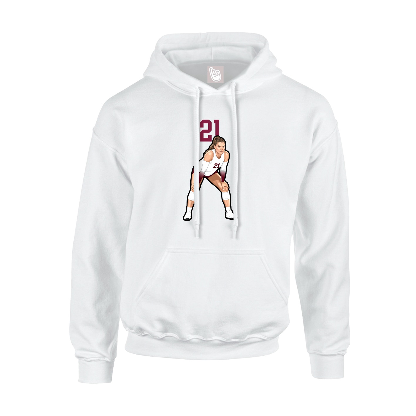 Hoodie — Number Top in White