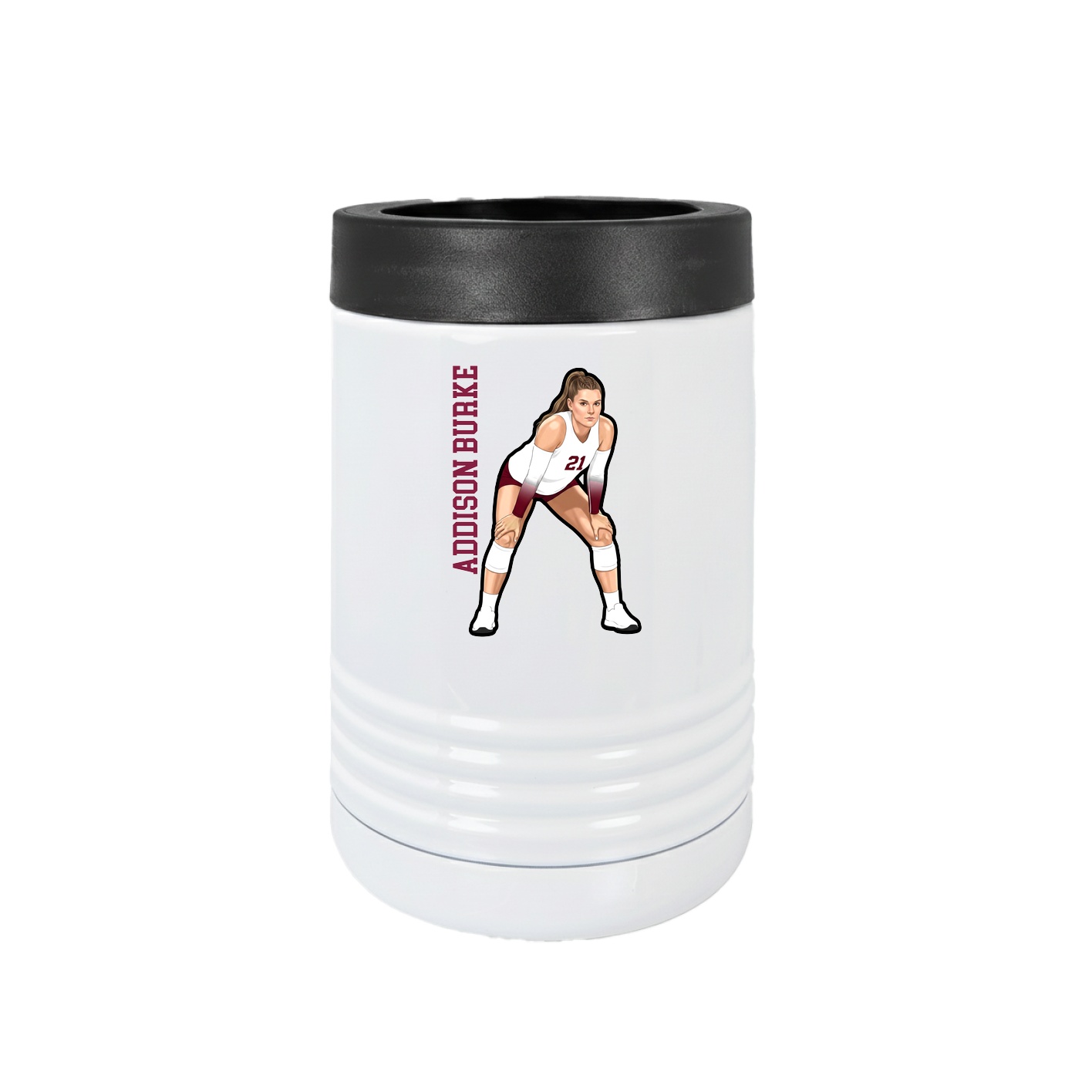Beverage Holder — Name Vertical in White