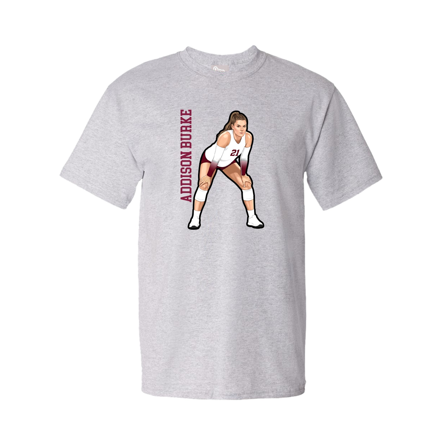 Youth Tee — Name Vertical in Grey