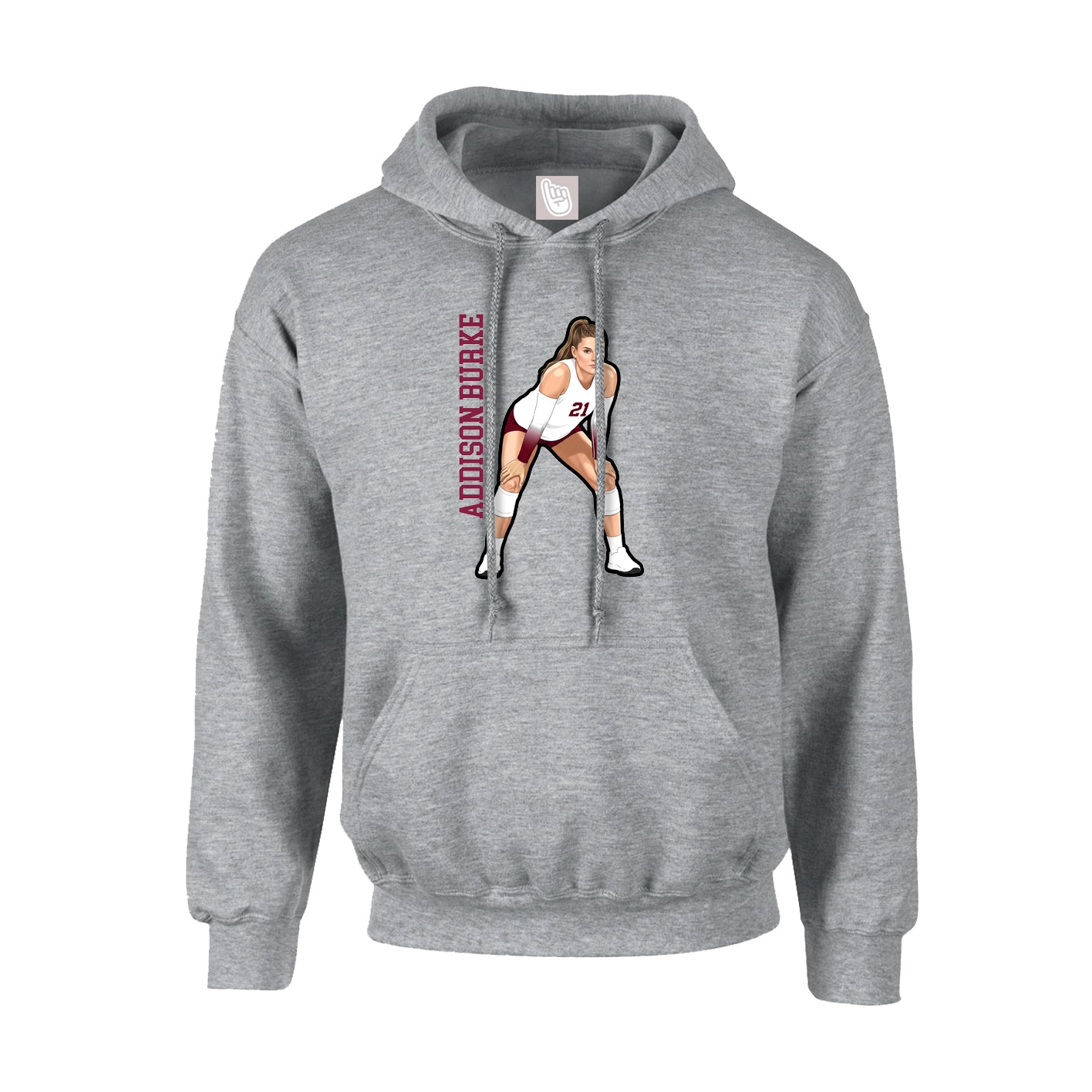 Hoodie — Name Vertical in Grey