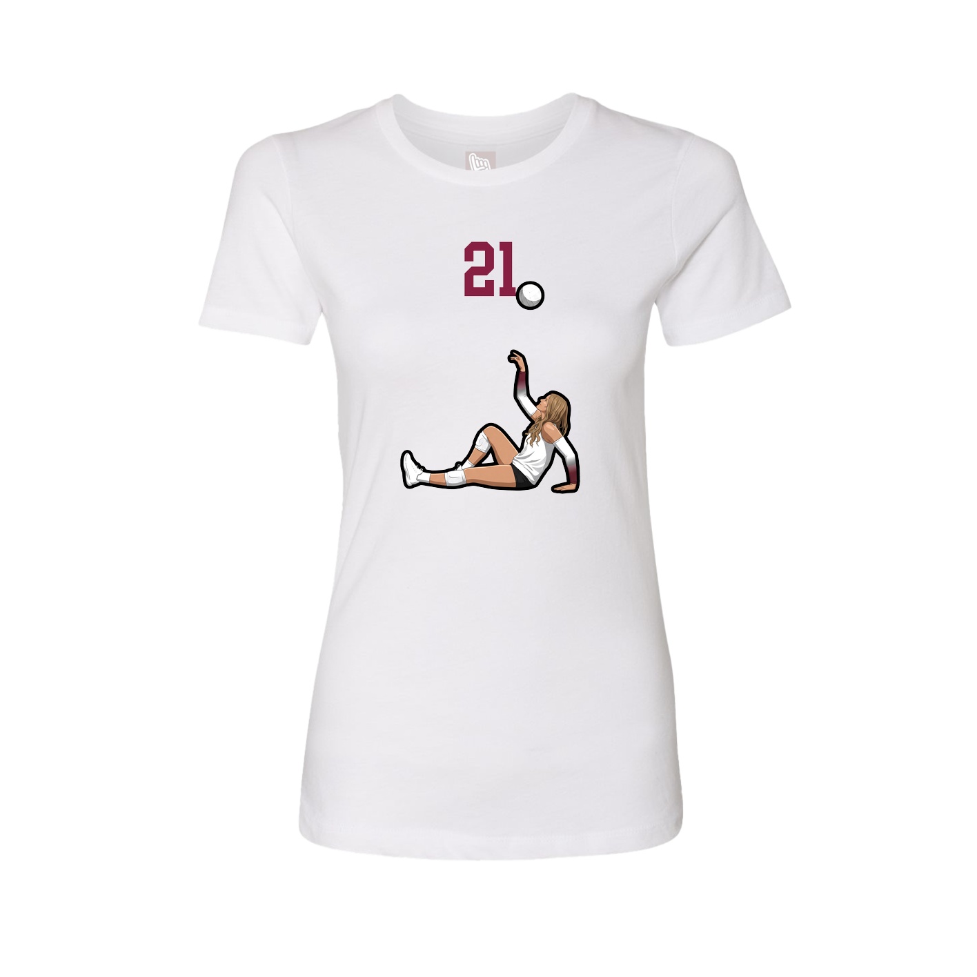 Womens Tee — Number Top in White