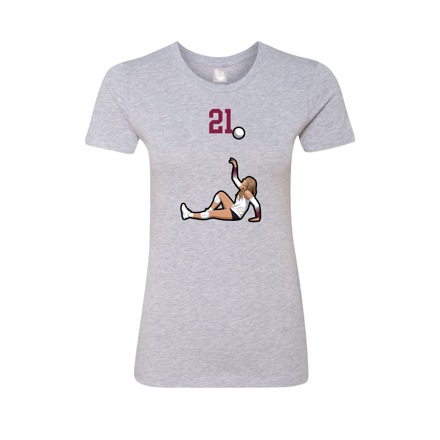 Womens Tee — Number Top in Grey
