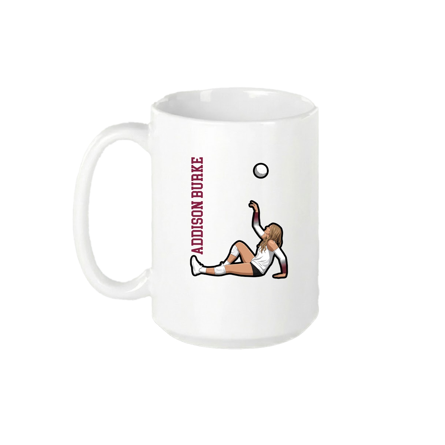 15oz Coffee Mug — Name Vertical in White