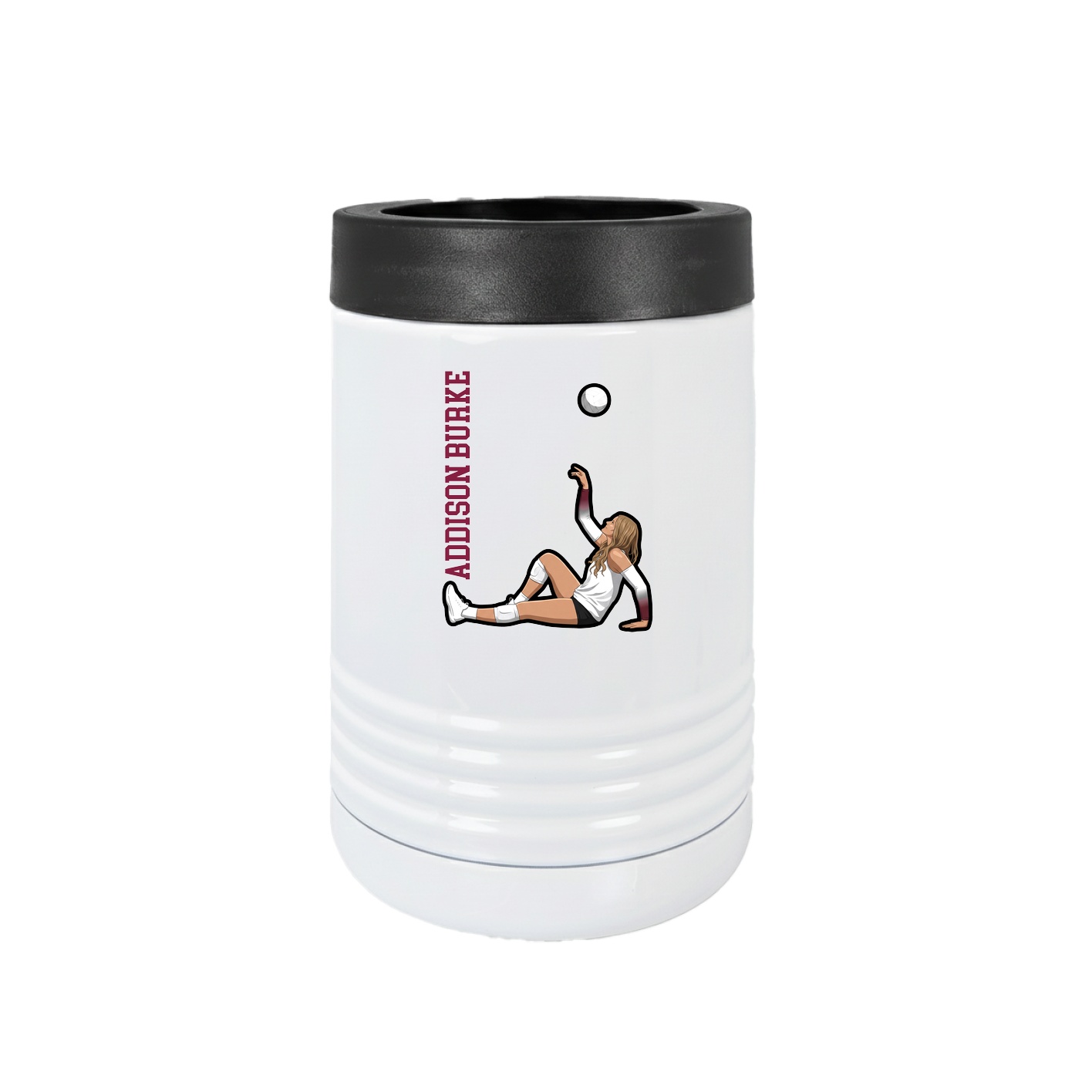 Beverage Holder — Name Vertical in White