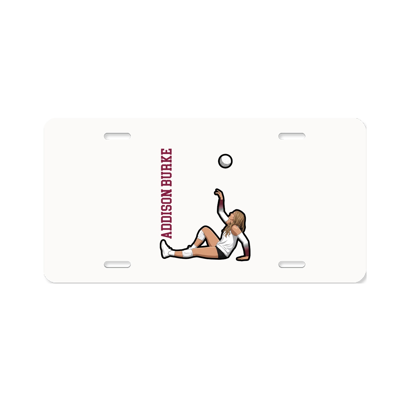 License Plate — Name Vertical in Classic