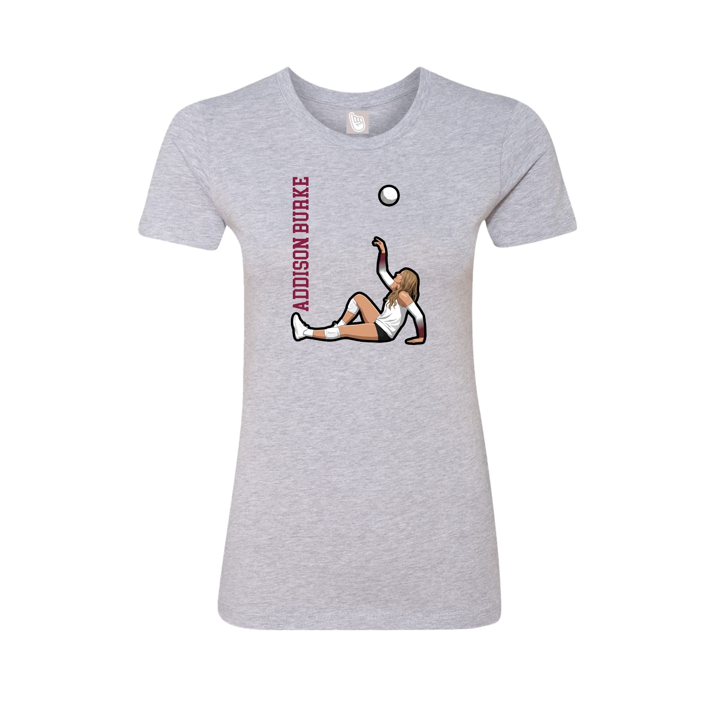 Womens Tee — Name Vertical in Grey