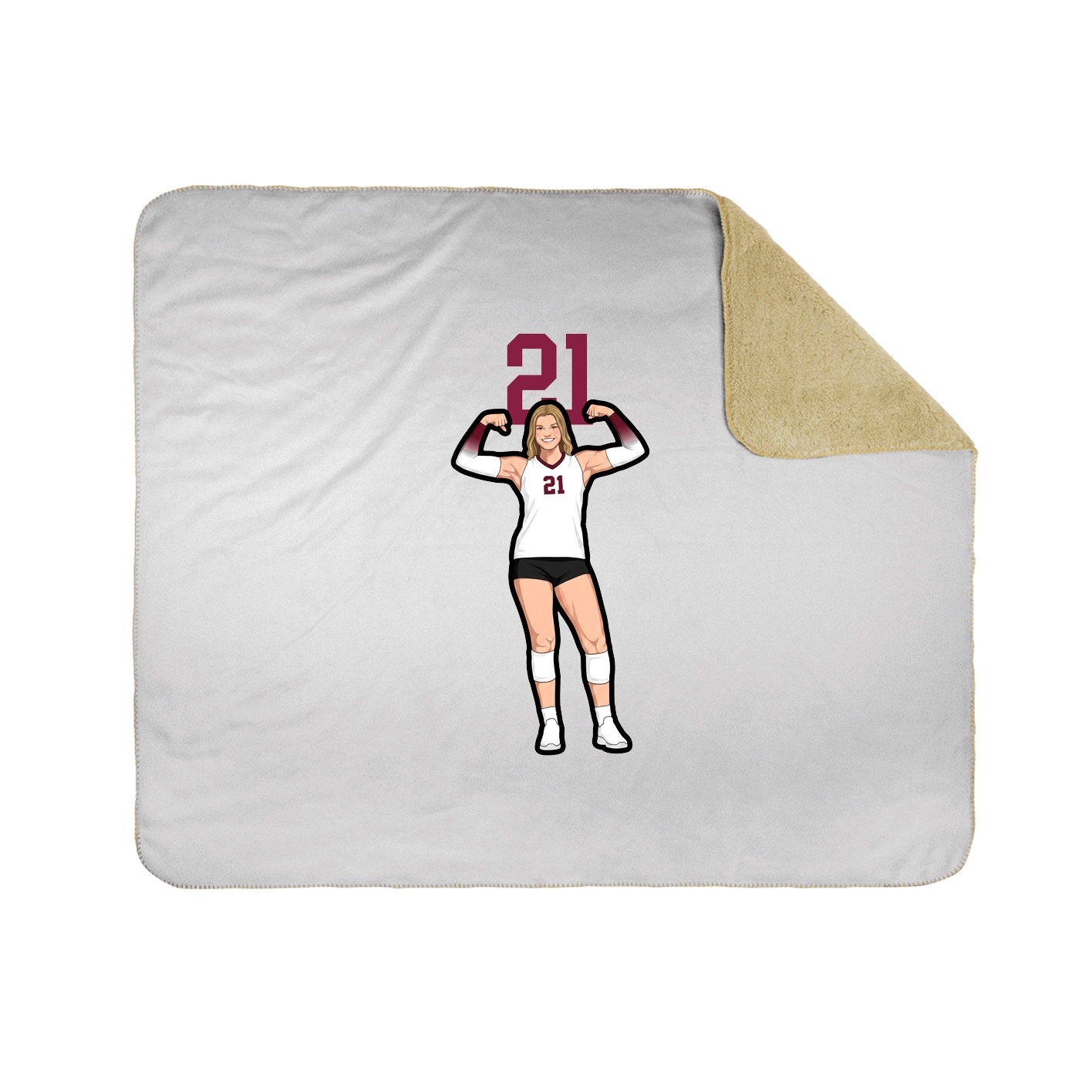 Throw Blanket — Number Top in White