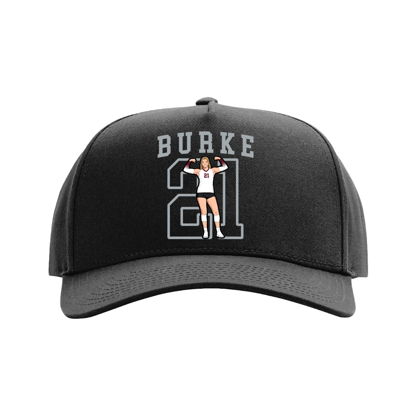 Full Fabric Five-Panel Champ Cap — Shirsey in Black