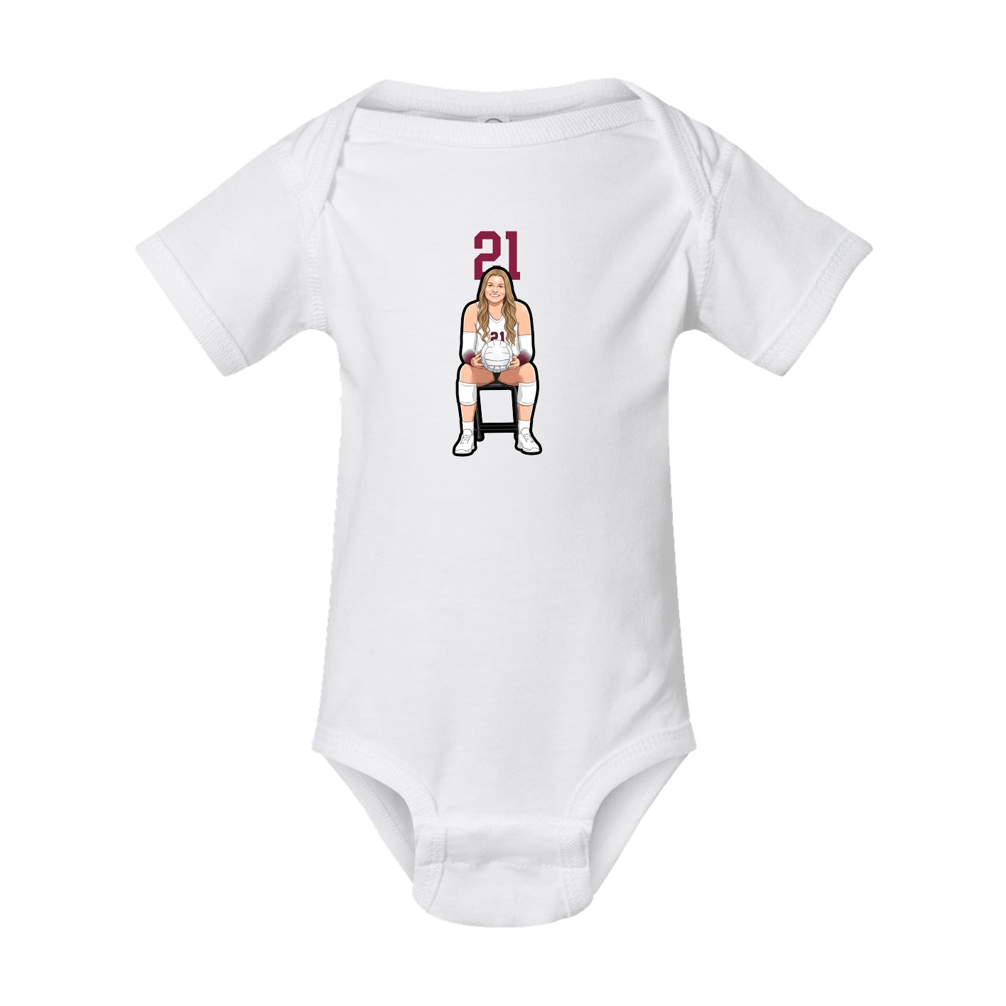 Baby Onesie — Number Top in White