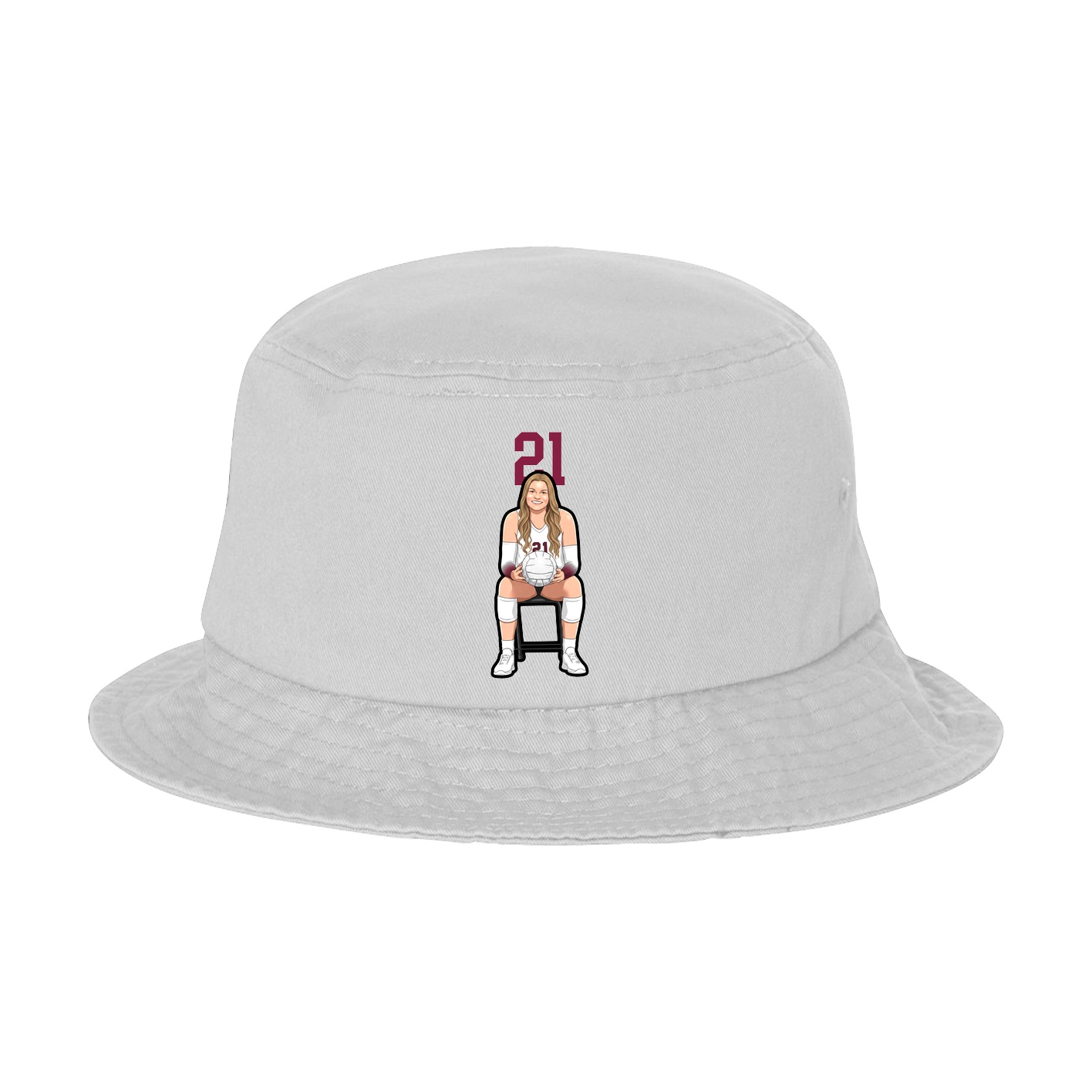 Bucket Cap — Number Top in White