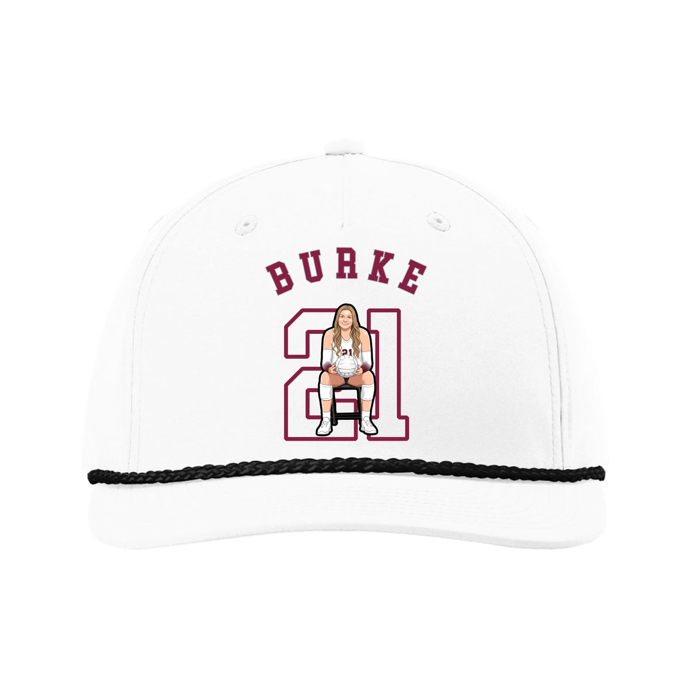 Five-Panel Classic Rope Cap — Shirsey Arch in White
