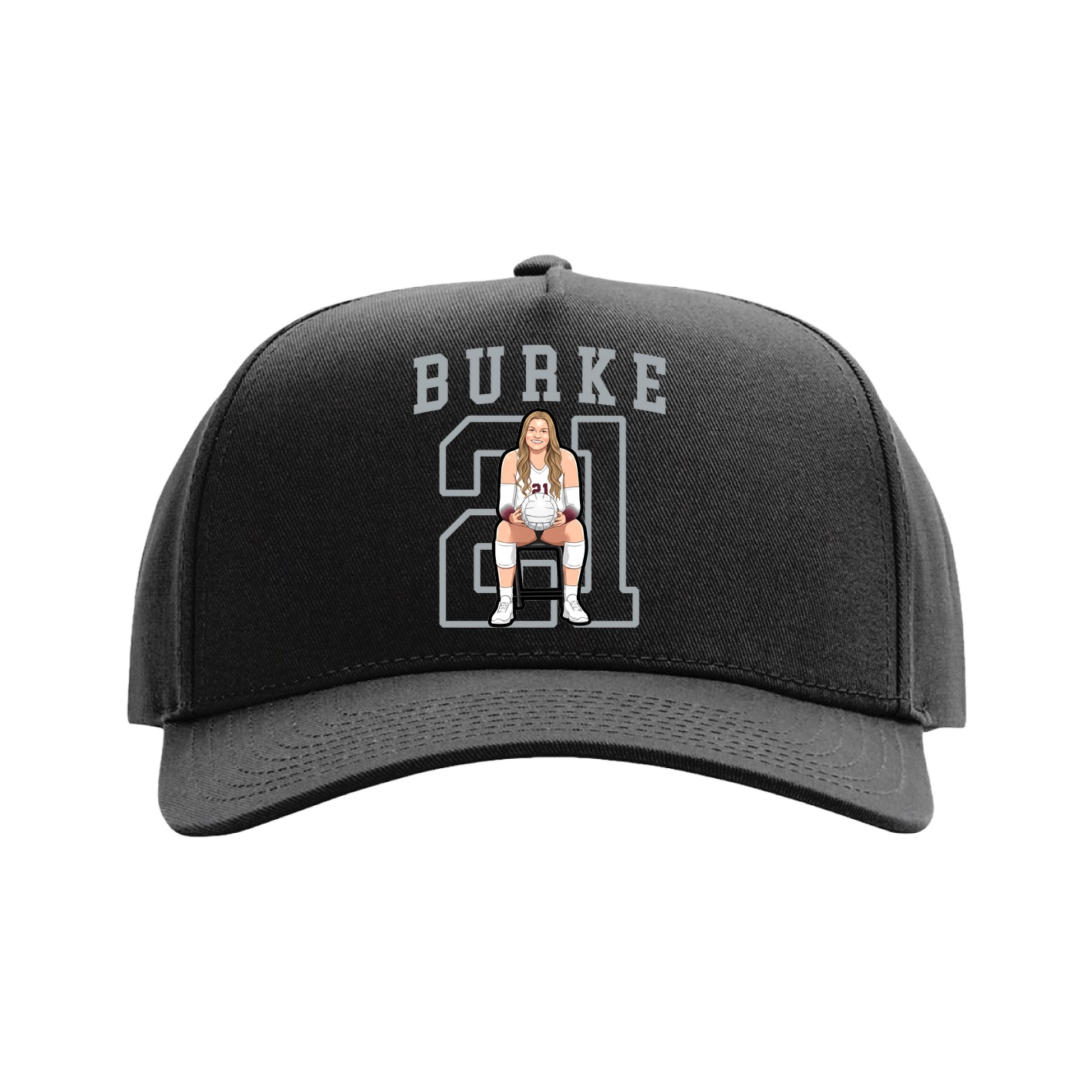 Full Fabric Five-Panel Champ Cap — Shirsey in Black