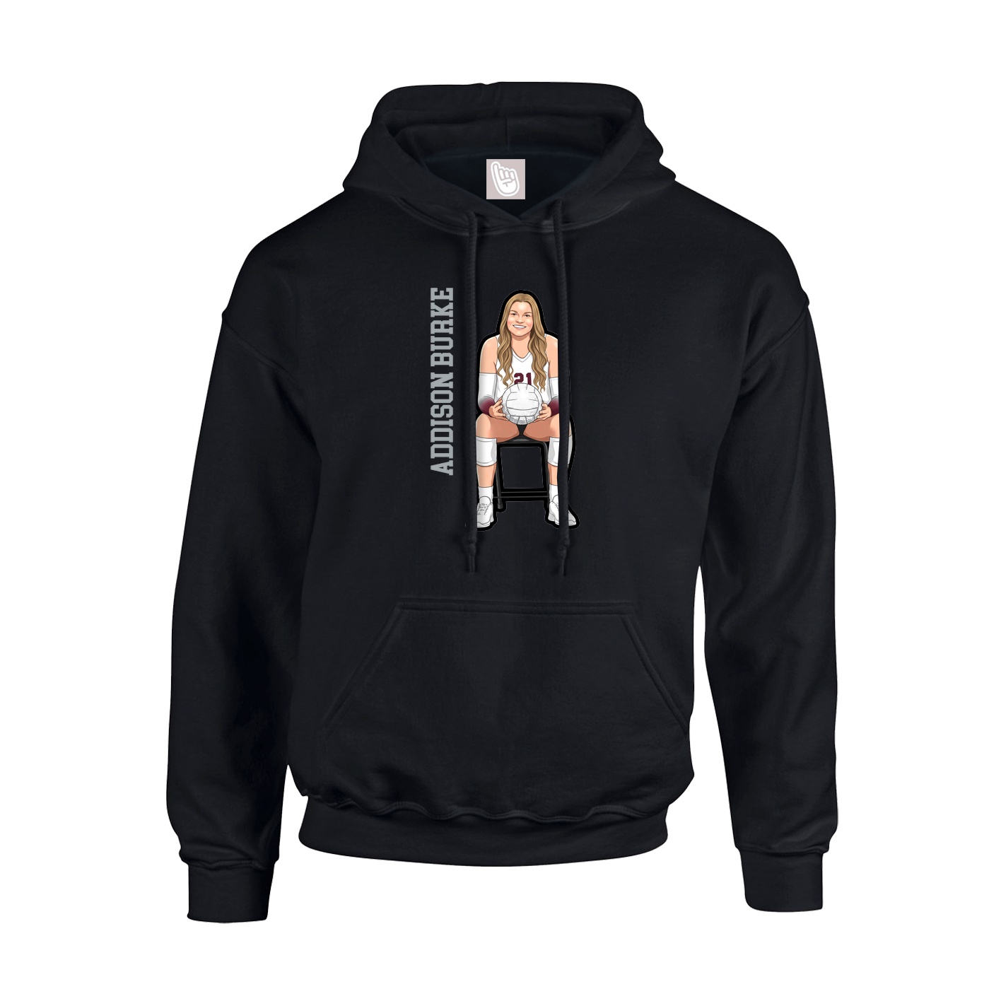 Youth Hoodie — Name Vertical in Black