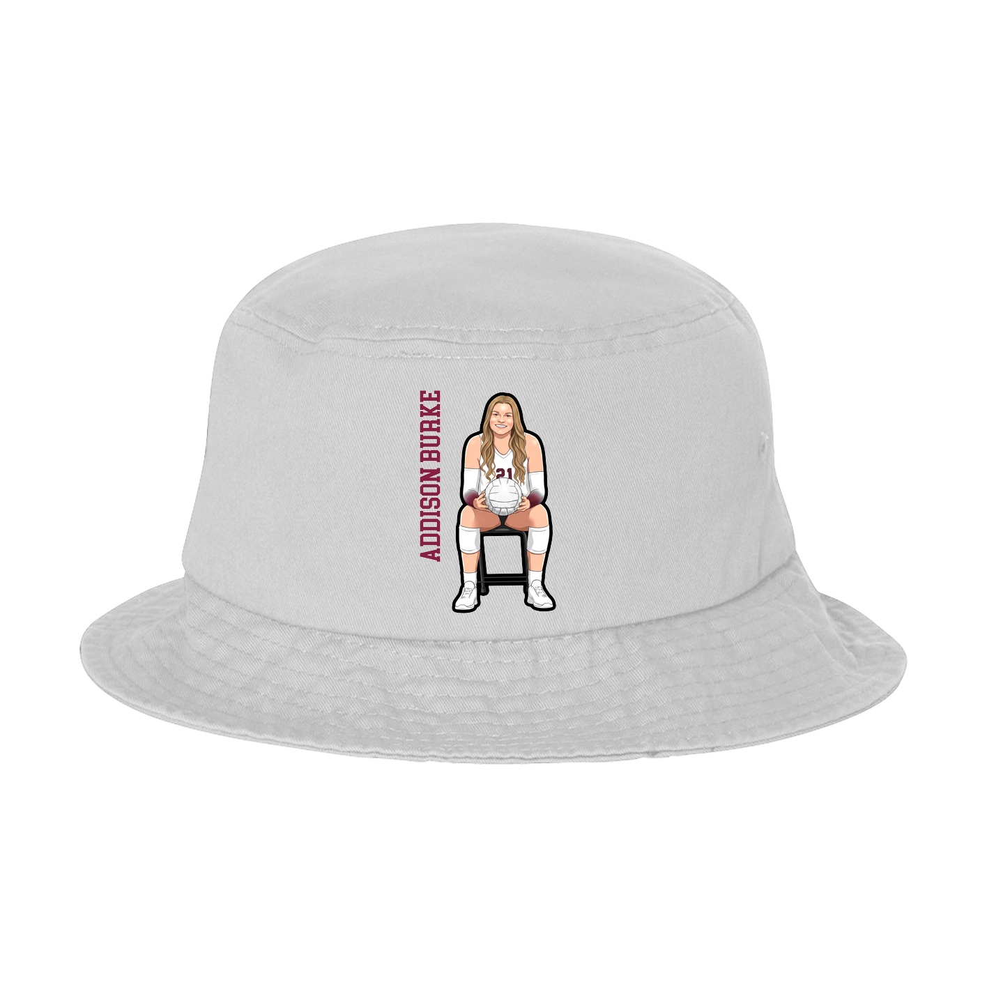 Bucket Cap — Name Vertical in White