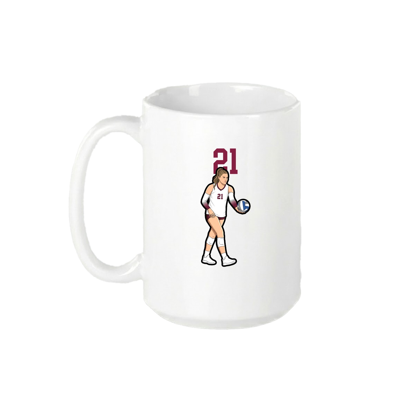 15oz Coffee Mug — Number Top in White