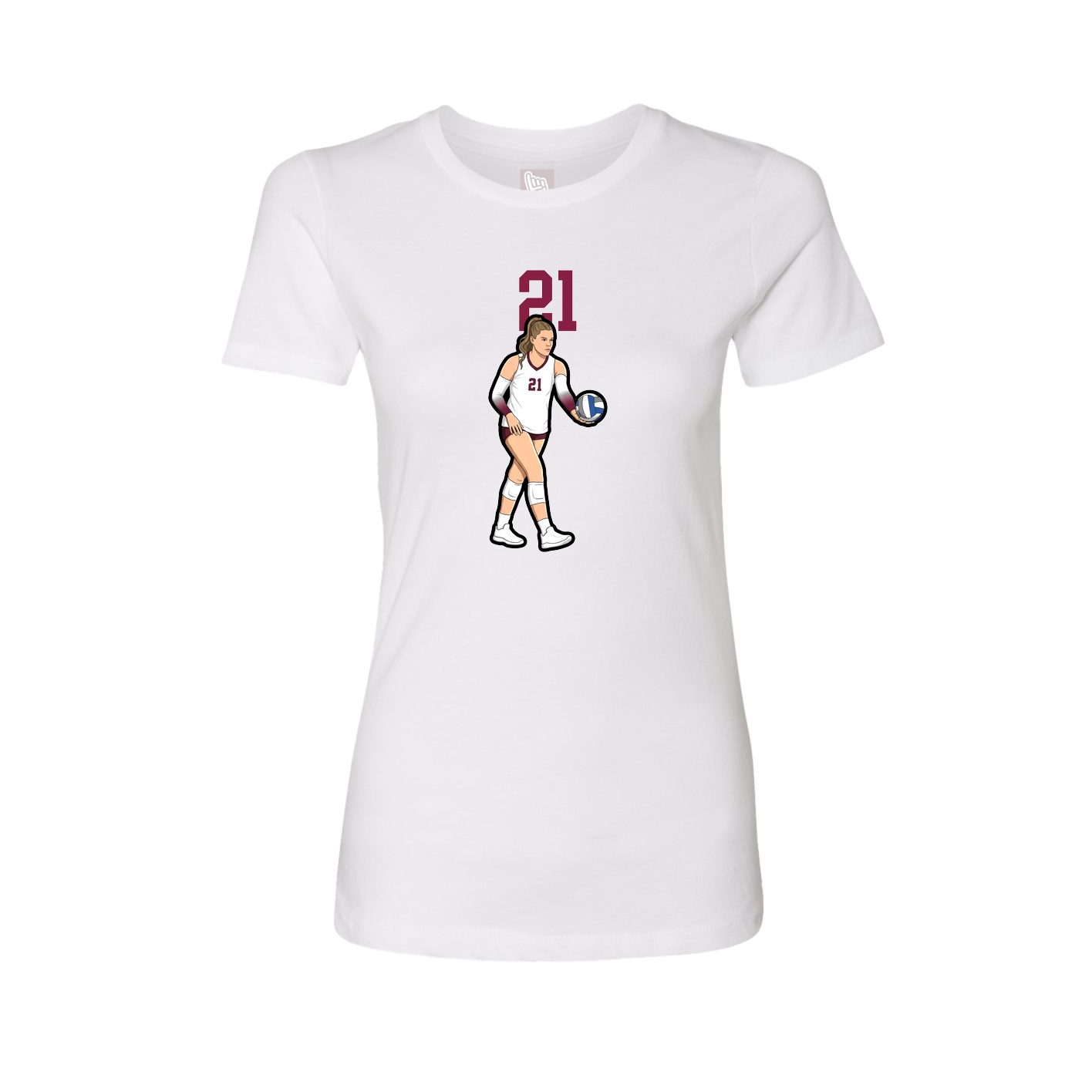 Womens Tee — Number Top in White
