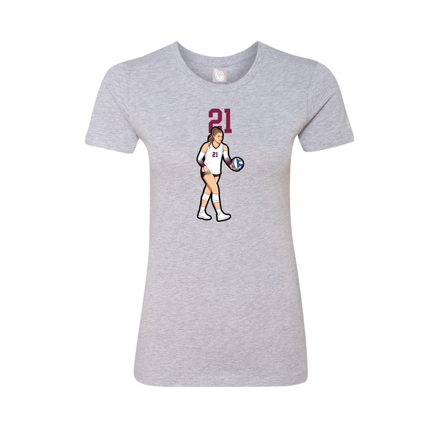 Womens Tee — Number Top in Grey