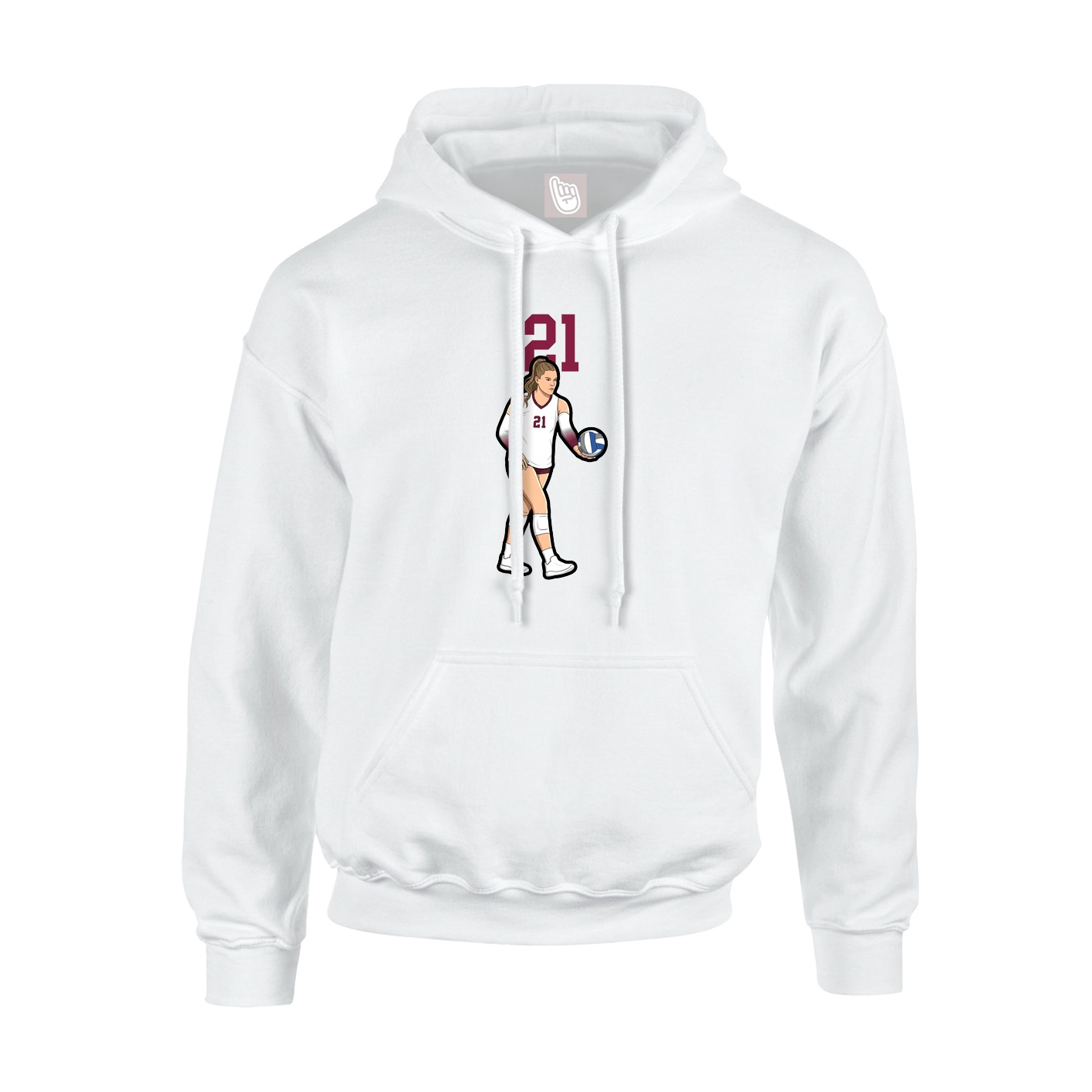 Hoodie — Number Top in White