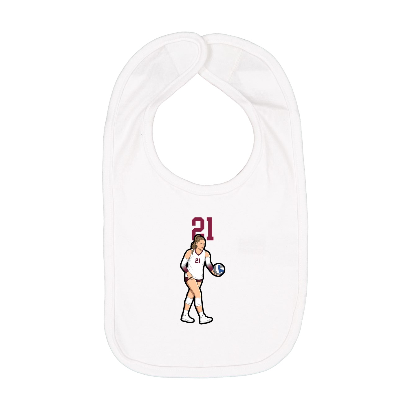 Infant Bib — Number Top in White