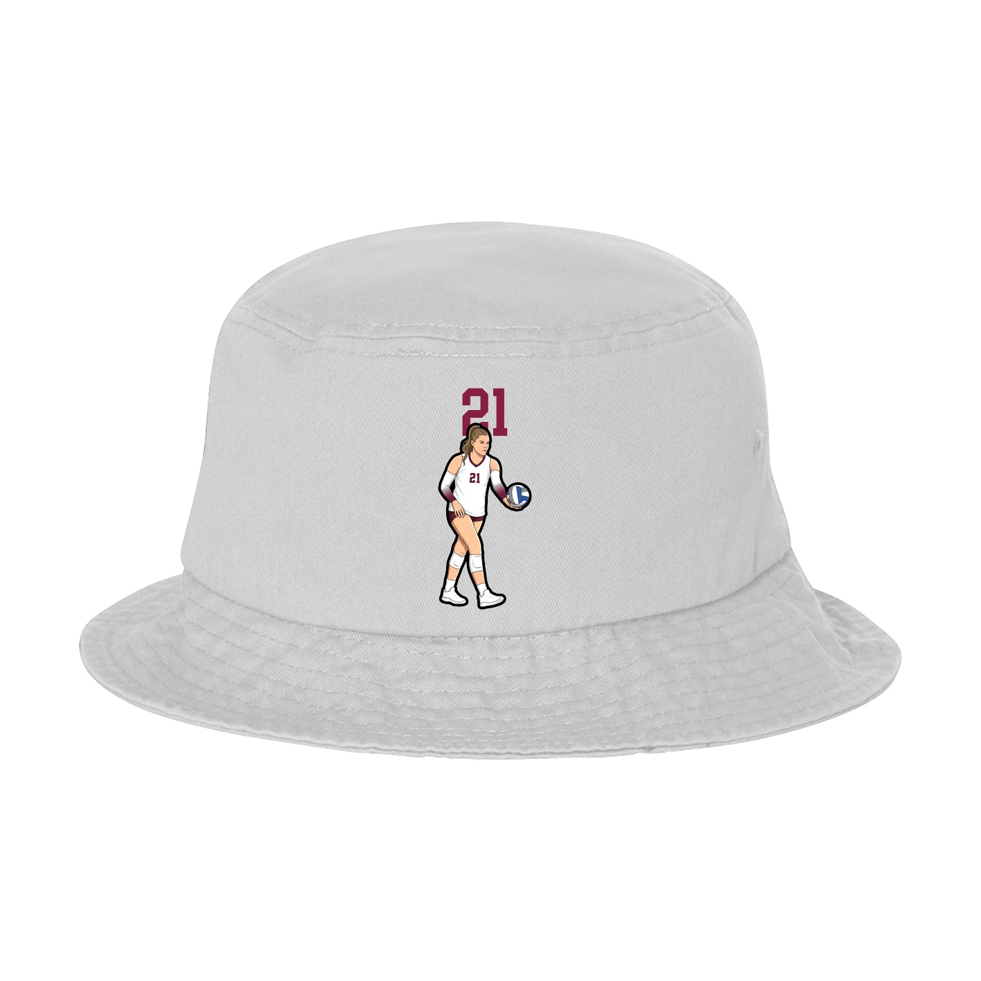 Bucket Cap — Number Top in White