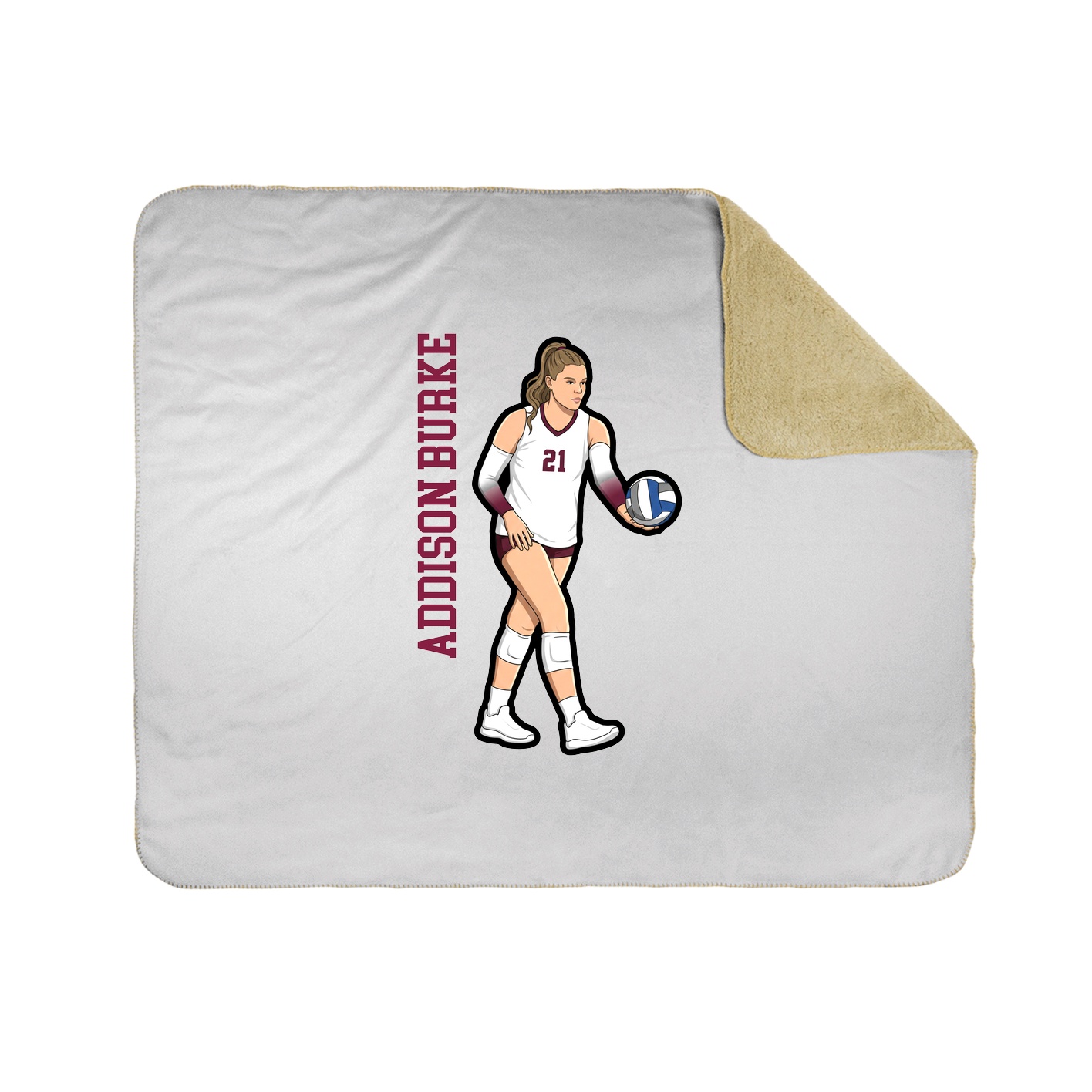 Throw Blanket — Name Vertical in White