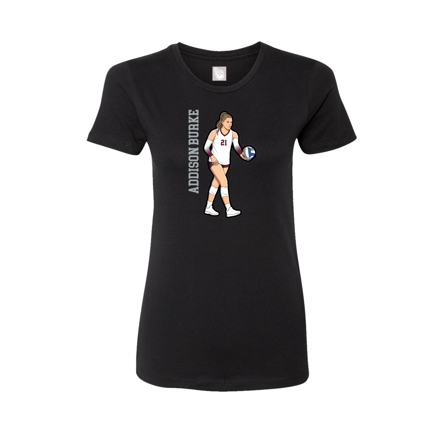 Fitted Women's Tee — Name Vertical in Black
