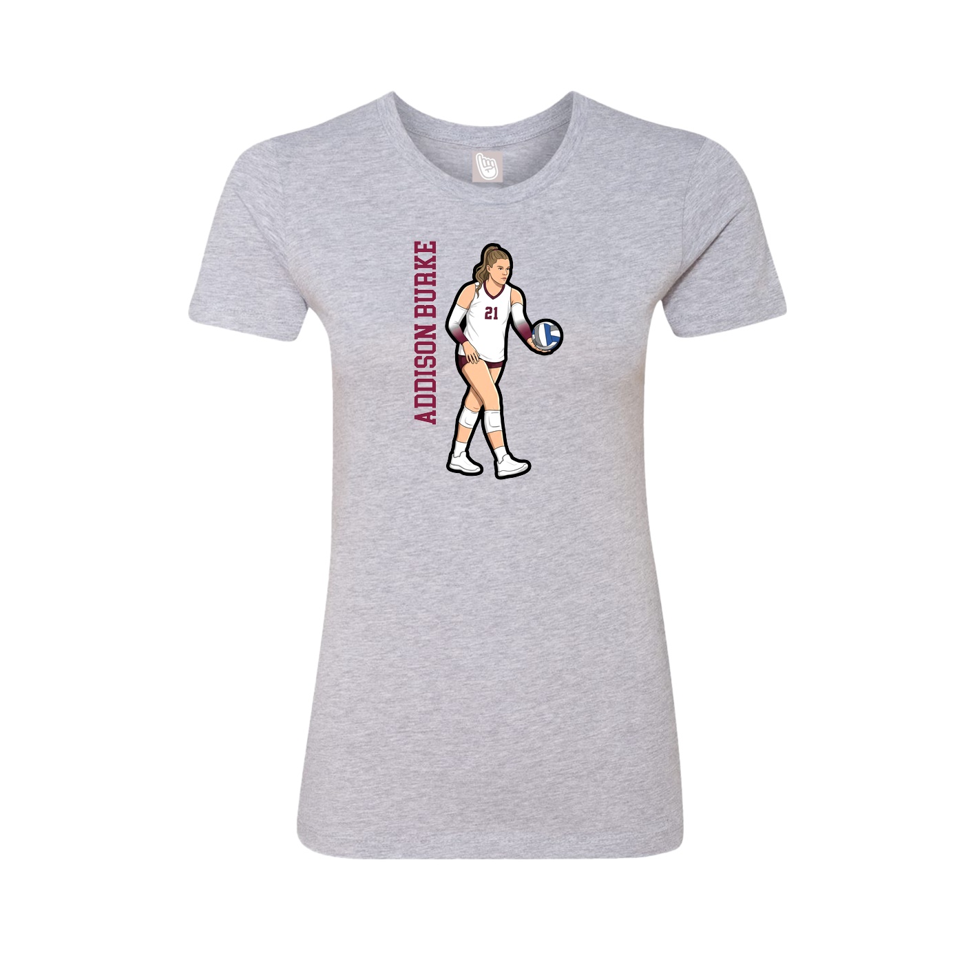 Womens Tee — Name Vertical in Grey