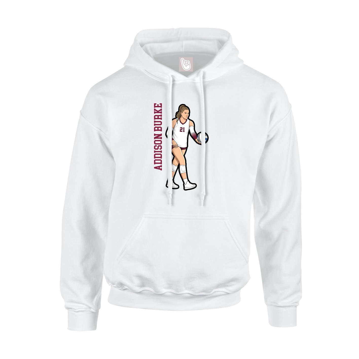 Hoodie — Name Vertical in White