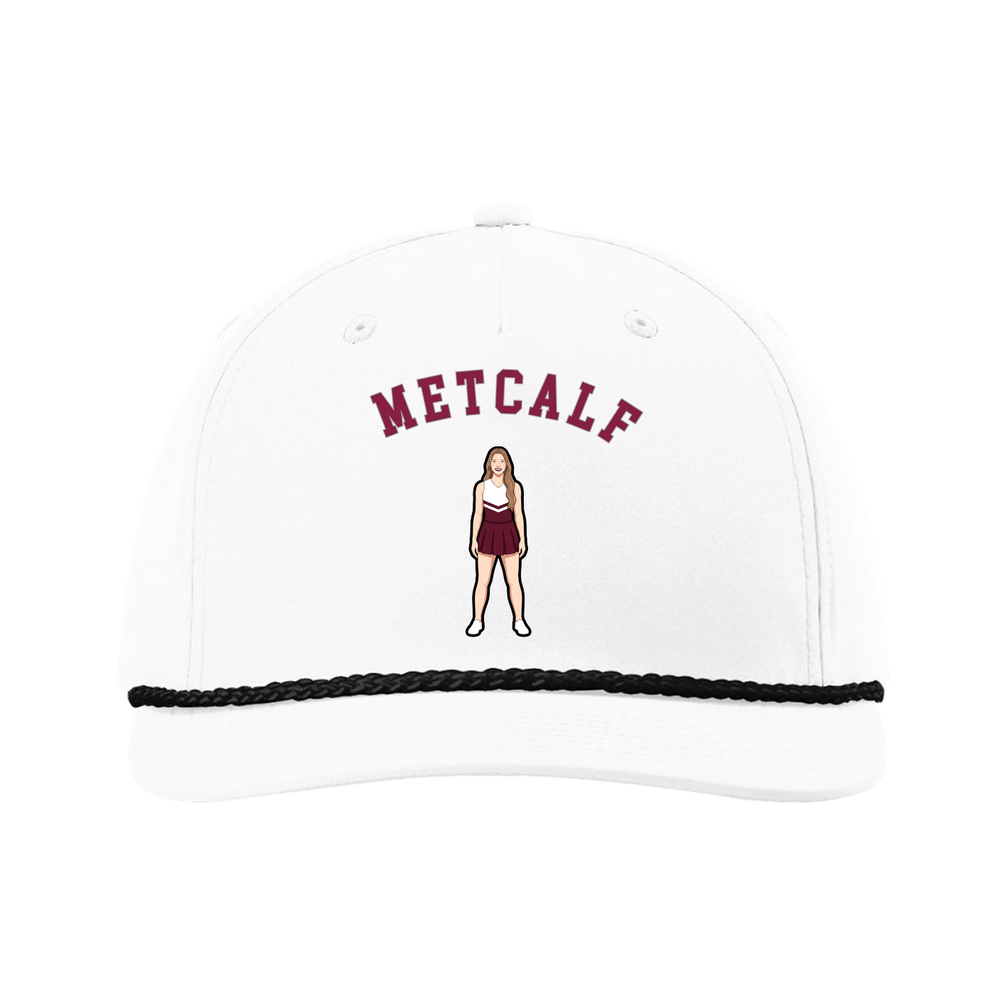 Five-Panel Classic Rope Cap — Shirsey Arch in White