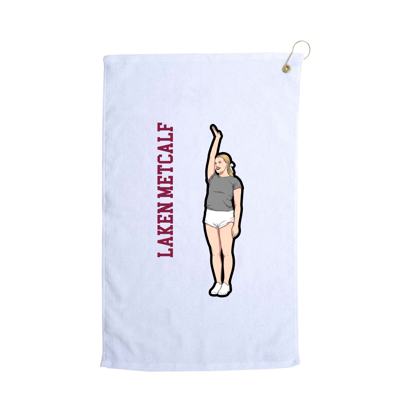 Golf Towel — Name Vertical in White