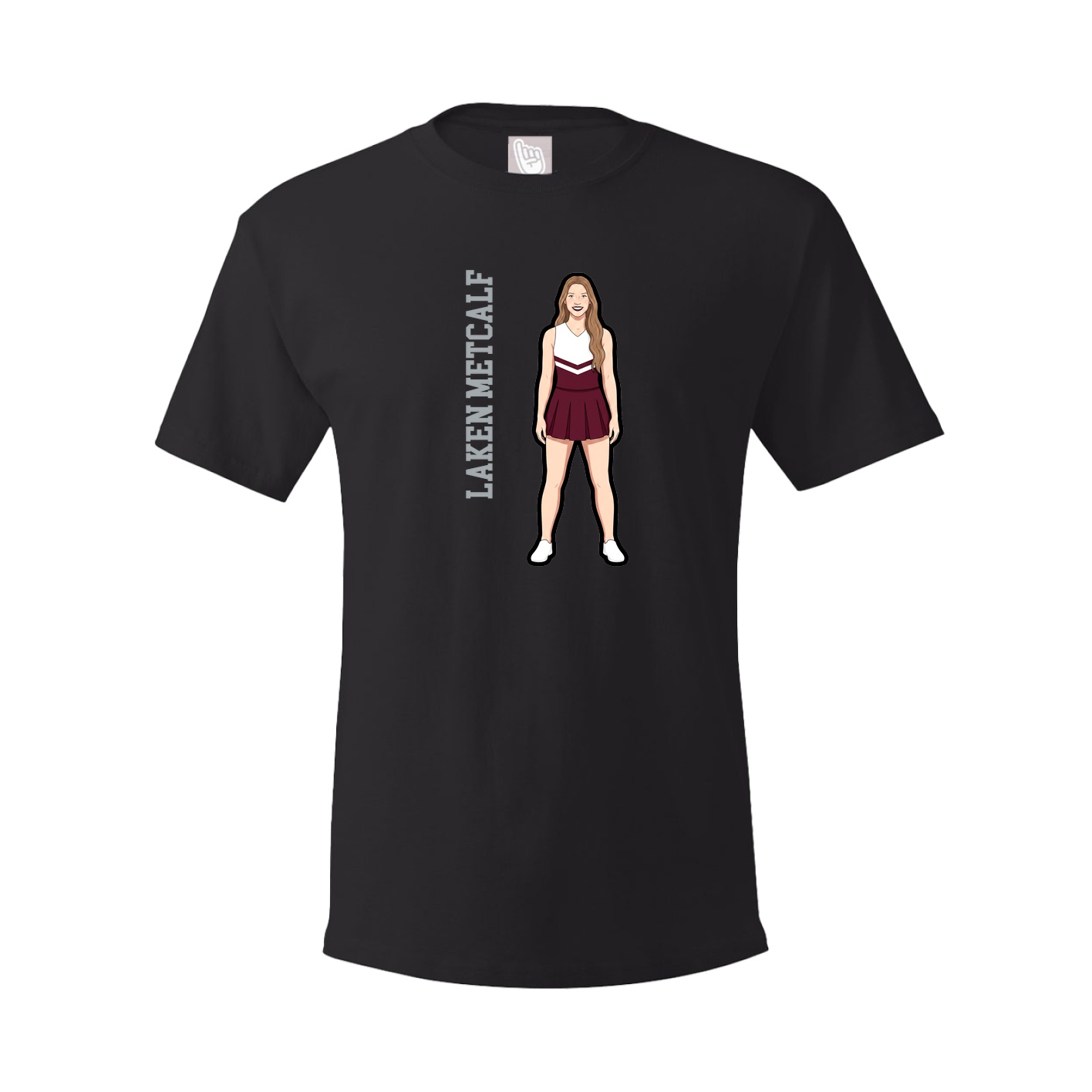 Youth Tee — Name Vertical in Black