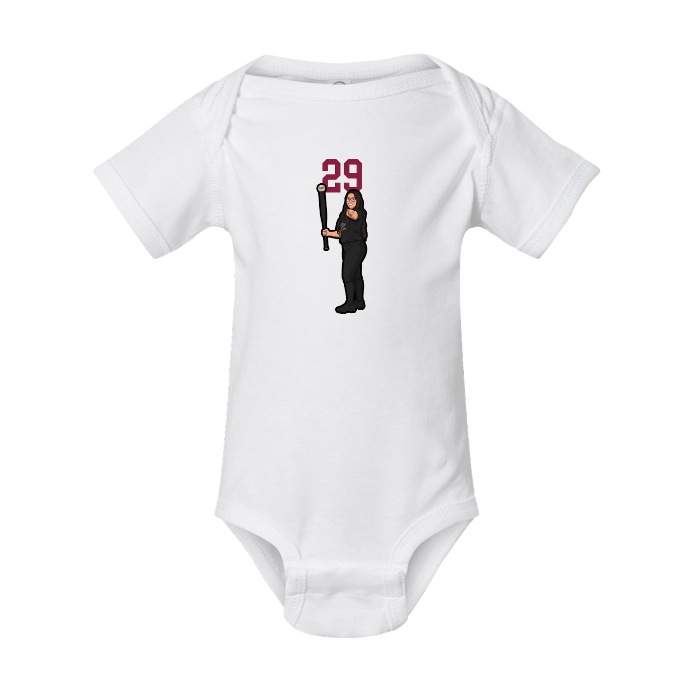 Baby Onesie — Number Top in White