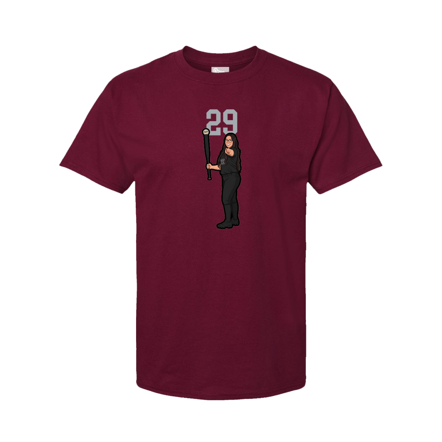 Youth Tee — Number Top in Cardinal